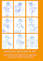 Makoto original sketch sets ON SALE by salmacisreptile - human, female/solo