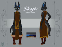 Skye Reference Sheet by SkyeBold - female, reference sheet, scaly, reference, scalie, reference page, kobold