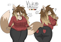 Yuko the wolf mom by DarkWolfHybrid - female, wolf, reference sheet, canine, clothes, mammal, big breasts, big butt, darkwolfhybrid
