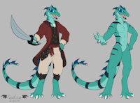 Gilthiss by Violyte - female, pirate, lizard, reptile, reptilian, scalie, dungeons and dragons, rogue, lizardfolk