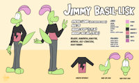 Jimmy - ref sheet 2018 by JAMEArts - cute, jimmy, male, green, anthro, lizard, refsheet, basilisk, referencesheet, jamearts