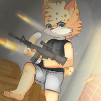 Remake Old cover photo by Choki1003 - kemono, cute, cub, cat, shota, male, tails, bulge, gun, wall, kemoshota, shotacon, shoot, original character, bullet, furryshota