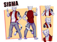 Sigma ref sheet and outfit by MetalCrow - snow leopard, male, reference sheet, ref sheet