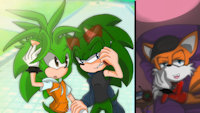 walk in the park by Epo3k - scourge the hedgehog, erizo, zorrito, masculino, manic the hedgehog, paseó