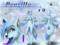 ref470/ Reference: Penzilla by darkgoose - cute, female, wolf, commission, sheet, ref, canid, darkgoose, reference, wing, sfw, rs