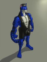 "Tank" Abbott by NB - male, tiger, muscle, blue, spandex