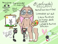 Leo(nardo) by BunnyQueen - bunny, male, rabbit, glasses, bun, painting, paint, amputee, cuntboy, prosthetic, paintbrush, english lop, cboy, prosthetic leg, netherlands dwarf