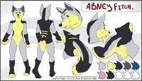 Abney Fitch.  by Fenruu - male, coyote, character, sheet, ref, designs, fitch, abney