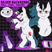 Sylver, pony fc reference sheet by BardoEnKrisis - reference sheet, pony, cannibal, scars, my little pony, white fur, fan character, my little pony friendship is magic, friendship is magic, mlp:fim, purple magic, fan species