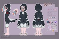 character ref : molly by itchimari - female, avian, punk, ref, oc, reference, vulture, molly, breastless, eyebags, white-headed vulture