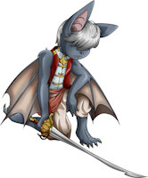 Alazar M'rtha by FuneralDirge - sword, male, bat, wings, vest, bodyguard, elysian, elysia, swordsmen, legends of arima