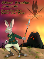 Colonel Longstgride by Chucky - male, hare, military, uniform, weapon, redwall, watership down, black rabbit of inle