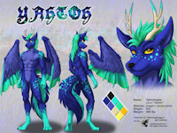 ref505/ Reference: Yahtoh (V1 SFW) by darkgoose - dragon, male, commission, hybrid, canine, sheet, ref, darkgoose, reference, sfw, rs