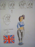 Lacey Morgan by cookingbutt86 - female, character sheet, human, traditional art, character design