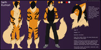 Seth Kumori Ref Sheet by duskrunner - male, reference sheet, orange, pokemon, arcanine, fursona, reference, pokesona