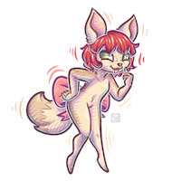 Neko Adopted new character by LittleVixenCub - female, chibi, fennec fox, adopted, female/solo