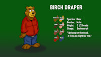 Character Sheet: Birch Age 31 by MaxDeGroot - male, bear, character, sheet