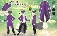 Vynthis Von Blaez (Ref Sheet) by VynthisTheFox - fox, male, reference sheet, dapper, stylish, styrian