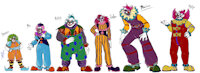 Klown Line-Up by Matlalihuitl - female, male, alien, aliens, clown, multiple characters, clowns, klown, size reference, killer klowns from outer space, klowns, killer klowns, kkfos