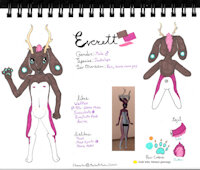 Everett by MaikaMoonKitten - bunny, male, rabbit, character sheet, jackalope, reference, soft boi