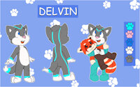 Delvin reference sheet by MyNameIs4D - babyfur, cub, red panda, wolf, male, reference sheet, young