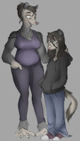 Joan and Anne Carlisle by Middry - incest, female, ferret, family, transgender, opossum, autism
