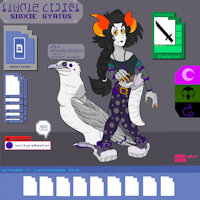Sioxie Gyatus reference sheet by BardoEnKrisis - female, reference sheet, troll, oc, clown, homestuck, lusus, myart, purple blood