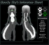 Cloudy Sky's Ref By WickedGypsy by Cloud006 - female, skunk, character reference sheet, cloudy sky, wickedgypsy