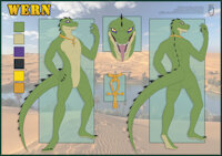 Wern by ReptilianR06 - male, lizard, desert, egyptian, ankh, monitor lizard