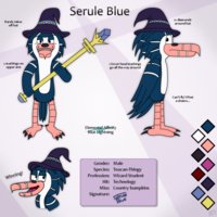 Reference - Serule Blue (Toony) by SeruleBlue - male, magic, avian, solo, mage, fursona, toucan, staff, wizard, male/solo, male solo