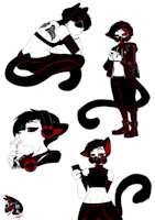 Mask-Katze new Clothing... by MaskKatze - cat, kitty, female, anthro, furry, emo, punk, scene, catgirl, cyberpunk, gasmask, leather jacket, kitty-cat, oc's, mask-katze, wing tattoo
