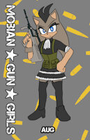 M★G★G: AUG by PxP - female, stockings, skirt, hedgehog, gun, corset, rifle, anthropomorphic, mobian, sonic fan character, gothic lolita, sonic oc, tactical