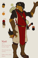 Wyatt by AceV - dog, sword, male, canine, medieval fantasy, hovawart dog