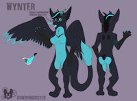 Wynter SFW Reference by RowdyMonster - dragon, female, fluffy, furry, wings, winged, wing, wynter