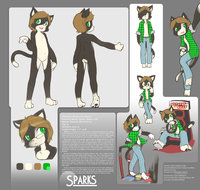 Sparks - Character Sheet by AvaBun - cat, male, dance, anthro, clean, casual, tuxedo, videogame, racing