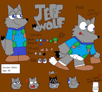 New Ref Sheet - Jeff Wolf by PizzaWolf - wolf, male, underwear, comics, wolves, father, toilet, dad, cartoons, jeff, toilet paper, pizzawolf, jeff the wolf