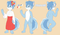 Ruunair Ref sheet by Littlecat - fox, male, reference sheet, ribbon