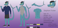 Stephan Foster by ZenAllen - male, gay, reference sheet, shark, furry, sheet, reference, stephan foster