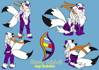 [Commission] Mega Shady by Lionclaw - male, scarf, reference sheet, mane, arcanine, ref sheet, growlithe, original character, mega evolution