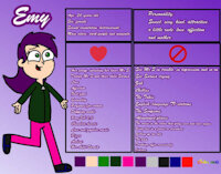 Emy's 2020 reference sheet by MrSGroupArts - female, reference sheet, human, gradient background