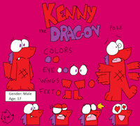 NEW Kenny The Dragon - Reference Sheet by PizzaWolf - dragon, male, reference sheet, comics, kenny, cartoons, pizzawolf