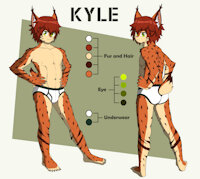 Kyle the bobcat new design by FelixSandcatKitten - kemono, boys, male, underwear, briefs, bobcat, lynx, kemoshota, character reference