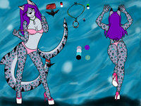 Character Sheet For Sairen by SaiSaiTehkittyshark - female, hybrid, reference, leopard shark