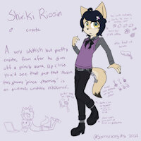 Shiriki ref by sorrowsongdog - male, canine, coyote, goth, femboy, prince, otaku, hikikomori