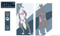 Such a big girl! by nh63879 - girl, female, wolf, underwear, sexy, wolfess, giant, micro, macro, macro/micro, grey wolf