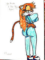 Casey the Tigress (Sonic OC) by DreamyTigress - naughty, meow, teaser, hands behind back, wildcat, kitty girl, female sonic