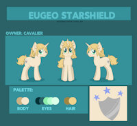 Eugeo Starshield by Snowfirechakat - male, unicorn, ref sheet, femboy, mlp, mlp:fim
