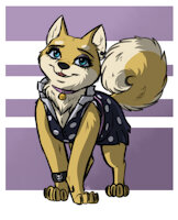 Cadence - Character Sheet by Varwulf - dog, female, collar, shiba inu, outfit, cadence