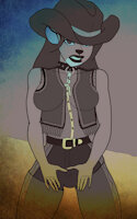 Abigail Albright by dullehan - female, deer, western, doe, original character, cowgirl.