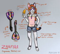 Zaafira simple reference sheet by Marisama - cute, cat, kitty, adorable, loli, rainbow, sweet, colors, meow, guitar, japanese, lolita, soprano, zaafira, zaa, bobtail